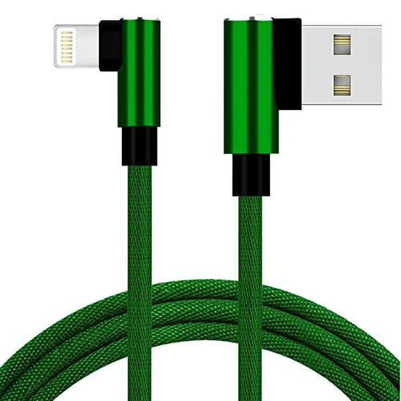 Certified Charging Cable USB Cord 90 Degree Right Angle High Speed Data and Charging, Nylon Braided, 1-Pack 6FT