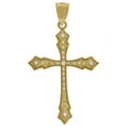 thumbnail image 3 of Auriga 10k Two-Tone Gold Cubic Zirconia Cross Religious Charm Pendant for Men, 3 of 5