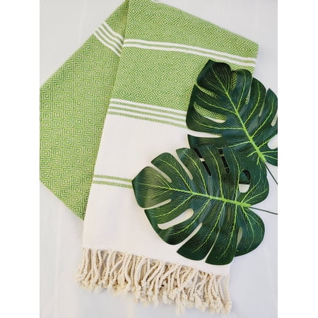 Beach/Bath Sand Free Towels-Easy Carry Quick Dry Thin Towel- Green