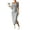 Light Gray, variant on Women 2025 Summer Ribbed Short Sleeve Bodycon Maxi Dress Side Slit Knit Square Neck Long Sundress Light Gray M