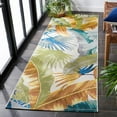 thumbnail image 4 of SAFAVIEH Barbados Banana Leaves Outdoor Runner Rug, Gold/Green, 2'8" x 10'5", 4 of 8