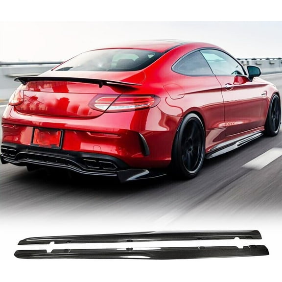 W205 Carbon Fiber Side Skirts Fits For Mercedes-Benz C Class W205 C63 C43 Coupe Side Skirts Extension