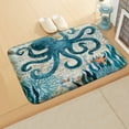 thumbnail image 6 of Blue Bath Mat for Bathroom, Mats Rugs No Silp, Sea Theme ​Octopus Seahorse Turtle Whale ​shable Cover Floor Rug Carpets Floor Mat Bathroom Decorations 23.6x15.7inch Inches for Kitchen Bedroom Indoo, 6 of 9