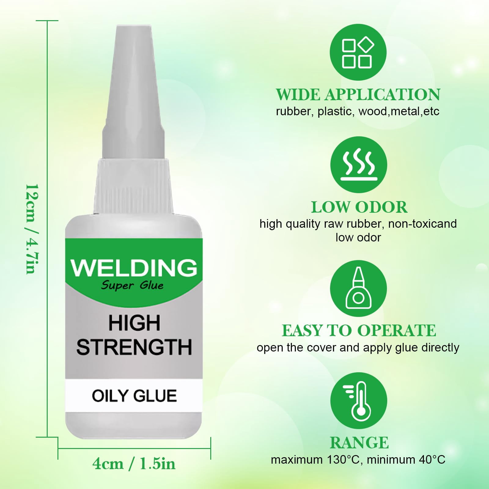 Oily Glue, High-Strength Multi-Material Repair Adhesive for Metal Plastic Wood Ceramic Leather, Precision Nozzle