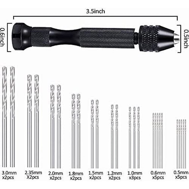 36 Pieces Hand Drill Set, Include Pin Vise Hand Drill, Mini Drills