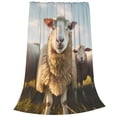thumbnail image 2 of Rateoe Cute Prairie Sheep Herd Print Fuzzy Fleece Throw Blanket Extra Large,Super Soft,Fluffy and Warm Blankets for Couch,Bed,All Season Use (50"x40"), 2 of 8