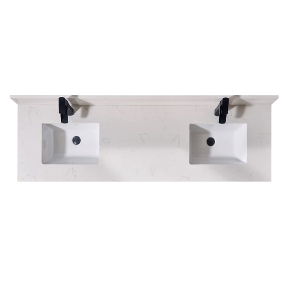 Altair 73 in. Composite Stone Vanity Top in Milano White with White Sink