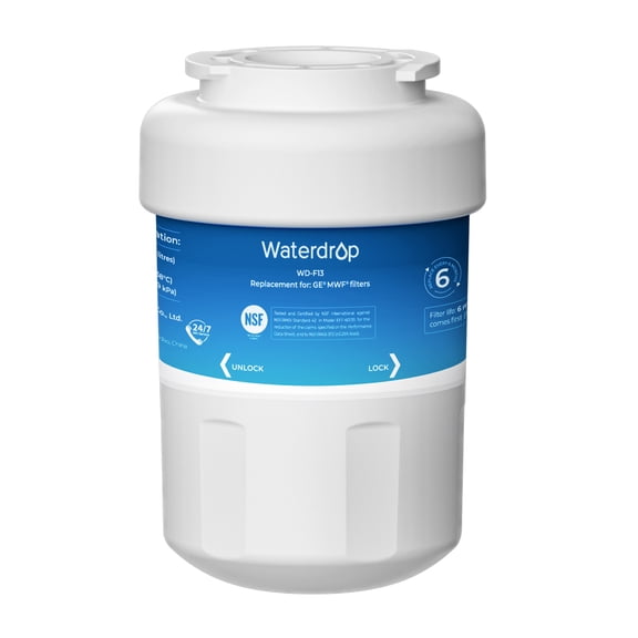 Waterdrop MWF Refrigerator Water Filter, NSF 42 Certified, replacement for GE® SmartWater MWF, MWFINT, MWFP, MWFA, GWF, HDX FMG-1, GSE25GSHECSS, WFC1201, RWF1060, Kenmore 9991(package may vary)