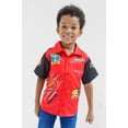 thumbnail image 2 of Disney Cars Big Boys' Short Sleeve Button-Down Shirt Red McQueen Black, 2 of 6