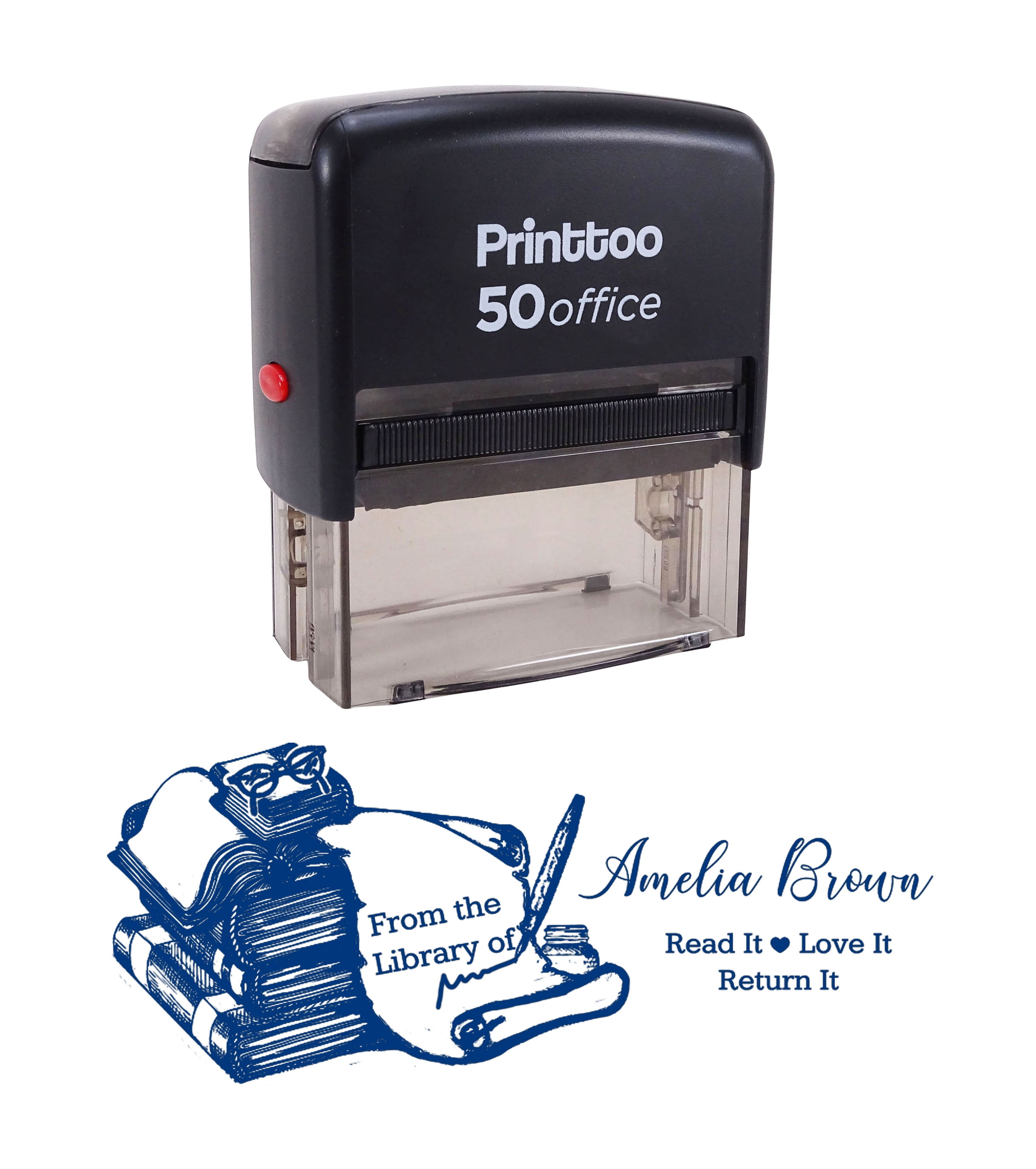 Printtoo Personalized Custom Rubber Stamp Custom Wood Mounted Signature Stamper-2.2 x 0.86 Inches, Brown