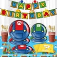 thumbnail image 1 of Decoración para fiesta de cumpleaños infantil de Mario Bros, vajilla para fiesta, juegos completos, accesorios de mesa, vasos, platos, regalos, decoración para baby shower, 1 of 5