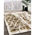 thumbnail image 3 of Ahgly Company Machine Washable Indoor Round Abstract Dark Almond Brown Area Rugs, 4' Round, 3 of 7