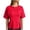 #0499-Red, variant on Women's Cotton Tees Crew Neck Waist Pleat Relaxed Cutting Plain Weave Daily Shirts Basic Tops Shopping Rest Gathering Outing Wear