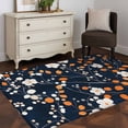thumbnail image 3 of White Orange Flowers Area Rugs 4x6 ft Spring Pastoral Floral Washable Rug Non Slip Indoor Carpet Absorbent Floor Mat for Living Room Bedroom Dining Room, 3 of 9