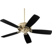40625-80-Quorum Lighting-Alto - Ceiling Fan in Soft Contemporary style - 62 inches wide by 14 inches high-Aged Brass Finish-Matte Black/Walnut Blade