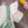 thumbnail image 5 of mgoYE Newborn Baby Girl Summer Clothes Short Sleeve Bubble Romper Bow Shorts Jumpsuit Infant Outfit 0 3 6 9 12 18 Months(Light Green,9-12 Months), 5 of 9