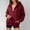 Wine full zip drawstring hoodie women a1, variant on thefmos Women's Hooded Zip Up Sweatshirt with Pockets Drawstring Solid Color Casual Pullover Fashion Fall Winter Outfit, Pink 2XL