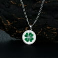 thumbnail image 3 of DVEATR 4 leaf Clover Necklace 925 Sterling Silver Green Clover Pendant Jewelry for Men Women Birthday Valentines Christmas Gifts, 3 of 6