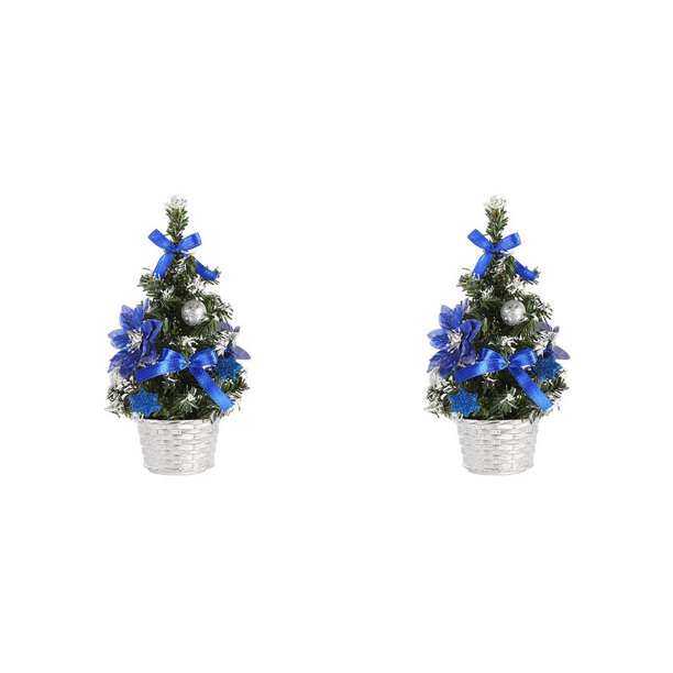 Wosthever Mini árbol de pino de Navidad de 20cm, paisaje Artificial, decoración de Navidad, accesorio de fotografía, artesanía DIY para azul real 2Conjunto