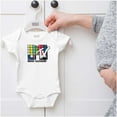 thumbnail image 5 of Retro MTV Colorful Squares Logo Romper Boys or Girls Infant Baby Brisco Brands NB, 5 of 6