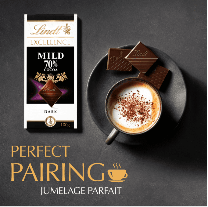 Lindt EXCELLENCE Mild 70% Dark Chocolate Bar, 4-Pack, 3.5 oz