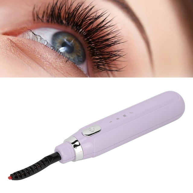 Heated Eyelash Curler, Professional Intelligent Electric Heated Eyelash Curler with 3 Temperature Settings Compact Lightweight Thick Curly Slender Beauty for Women