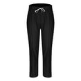 thumbnail image 5 of hotojiny Men's Fall Sweapants Textured Elastic Waist Straight Leg Pants Lightweight Drawstring Lounge Track Pants, 5 of 6