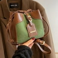 thumbnail image 4 of Bolso de hombro estilo retro clásico tipo billetera de piel sintética, adecuado para damas, color verde, 4 of 5