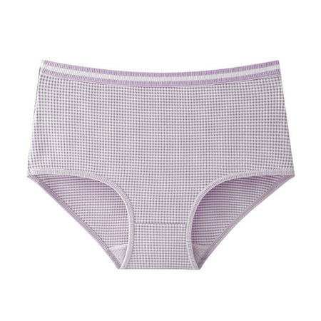 Popular Picks  Women s High Waisted Briefs  Large Striped Cotton  Comfort Fit  Underwear for Women  Seamless  for Workout  Daily  Breathable  Elastic Waistband  Pants for Women Plus Size | Purple M