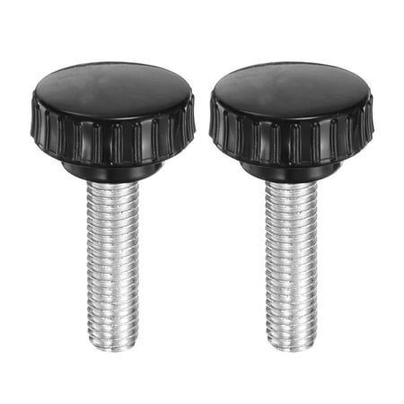 Uxcell 2pcs Knurled Clamping Knobs M10 x 35mm Zinc Plated Carbon Steel Thread 30mm Head