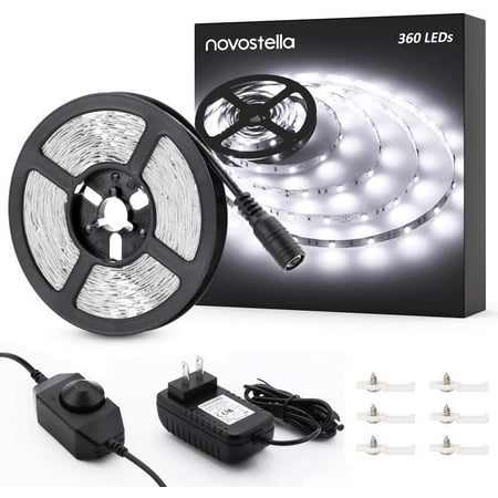 20ft 6m Dimmable Led Light Strip Kit 360 Units Smd 2835 Leds 12v Ribbon Flexible Under Cabinet Lighting Strips Non Waterproof Tape Ul Listed Power Supply 6000k Daylight White Canada 20ft 6m Dimmable Led Light Strip Kit, Dimmable Led Light Strips Kit