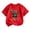 Red, variant on Girls Crew Neck Printed Short Sleeve T-shirt for Back to School,Comfortable Casual Kids Tops,Matches Pants and Skirts