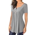 thumbnail image 3 of adviicd Tank Tops for Women Summer V Neck Summer T-Shirt Vest Women Tops Grey L, 3 of 5
