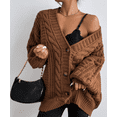thumbnail image 4 of Womens Oversized Cardigan Sweaters Fall Winter Lightweight Soft Knit Cardigan Open Front Button Outwear Coats, 4 of 6