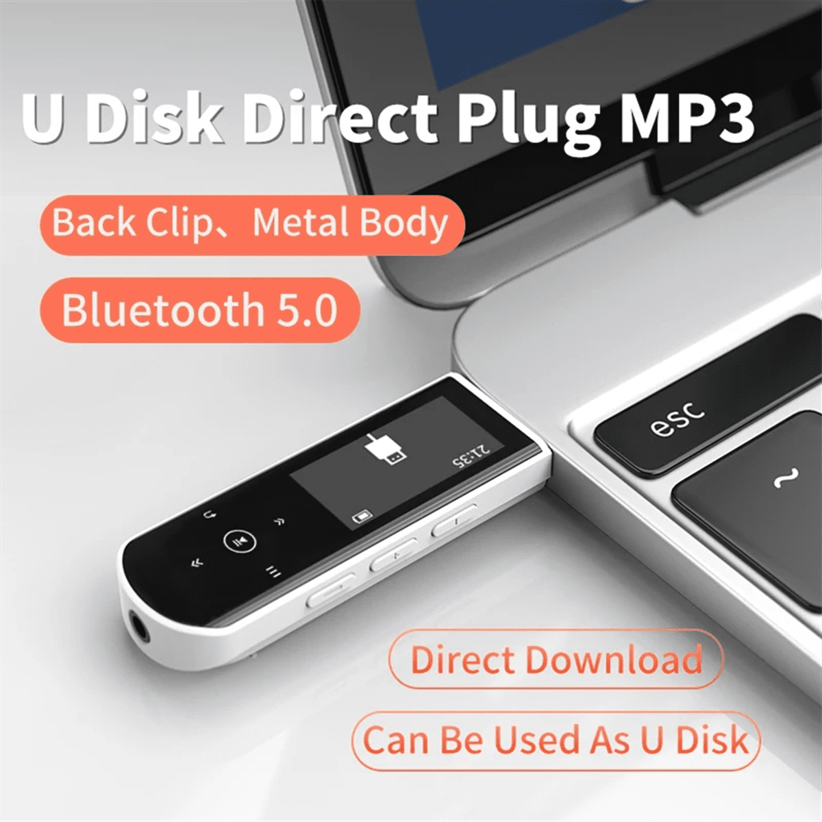 X69 USB MP3 Player Bluetooth Music Player Mini Sport Clip Walkman Pedometer Support FM Recorder E Book NO TF Card Walmart