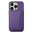 thumbnail image 3 of Case for iPhone 13 Pro with Detachable Card Holder, Wallet Sticker on Luxury PU Leather Slim Phone Case with Flip Kickstand Shockproof Protection Cover for iPhone 13 Pro, Purple, 3 of 10