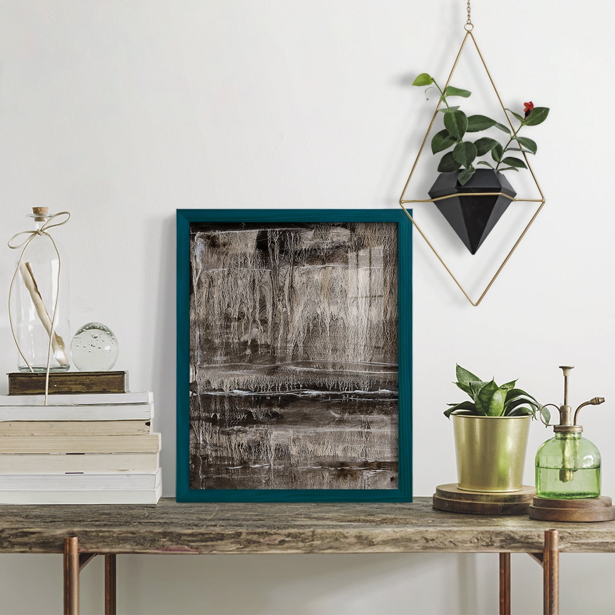 Continuum III -Framed Print w/glass-Ocean Blue