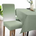 thumbnail image 5 of Chair Covers Sage Green Dining Chair Slipcovers Ombre Green White Stretch Removable Chair Seat Protector Party Decoration Set of 6, 5 of 6