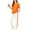 Orange, variant on Summer 2 Piece Girls Sweatsuit Short Sleeve Crew Neck Tees Elastic Waist Color Block Jogger Pants Casual Loose Outfits (13-14Years, Yellow)