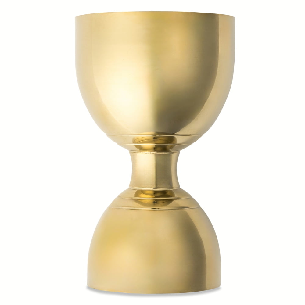 (2 pack) Thyme & Table 1 fl oz & 2 fl oz Gold Stainless Steel Double-Sided Jigger