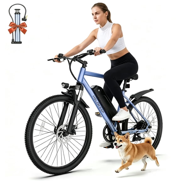 Electric Mountain Bicycle, 26" Tire E-Bike for Adults, 750W Peak Motor, 48V 7.8Ah Removable Battery, 7-Speed, UL2849, Front Suspension, Blue