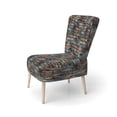 thumbnail image 3 of Designart "Industrial Era Nostalgia" Brown Brick Upholstered Accent Chair - Modern Arm Chair For Living Room, 3 of 5