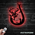 thumbnail image 2 of Craftnamesign Deer Duck And Fish Hunting Metal Wall Art LED Light, Hunter Sign Home Decor, 2 of 5