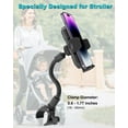 thumbnail image 5 of Phone Holder, Cell Phone Mount for Baby Stroller, Shopping Cart, Flexible Gooseneck & One-Hand Operation Handlebar Clamp for iPhone 15 Pro Max 14 13 12, Galaxy S24, All 4-7" Smartphone, 5 of 7