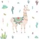thumbnail image 1 of Watercolor Llama Peel and Stick Giant Wall Decals, Tan, Green, Blue, 1 Sheet, 1 of 3