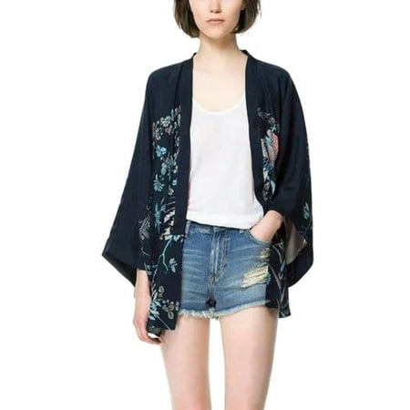 Japanese Lady Kimono - Casual Women Harajuku Japanese Kimono Bat Sleeve Autumn Cardigan Blouse