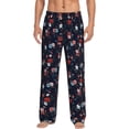 thumbnail image 2 of Kdxio Vintage Rose Print Men's Sleep Pajama Pant Lounge Pants with Pockets, 2 of 8