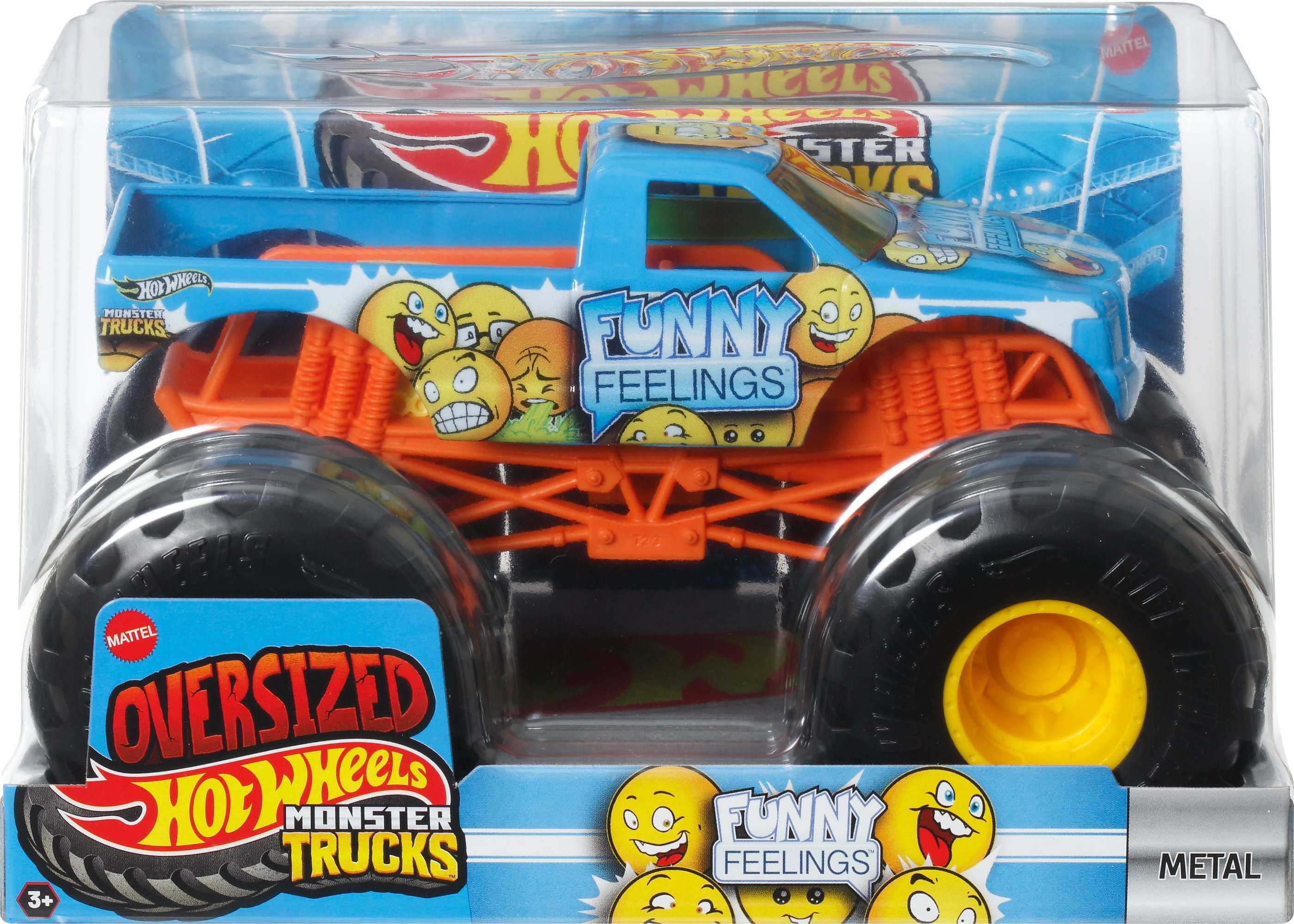Hot Wheels Monster Trucks, Oversized Monster Truck in 1:24 Scale, Funny Feelings
