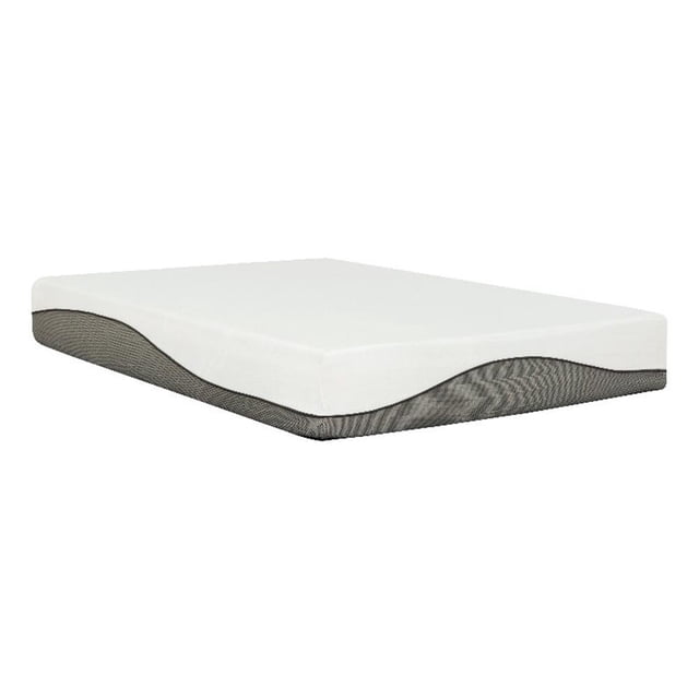 Pemberly Row Matelas en Mousse Mémoire Infusée de Charbon 10,5 Pouces - Tissu Blanc