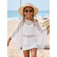 thumbnail image 7 of Kids Little Girl Swim Cover Up Sheer Knit Poncho Top Quick Dry Summer Dress Girl Swimsuit Cover Up 6-8 Years, 7 of 7